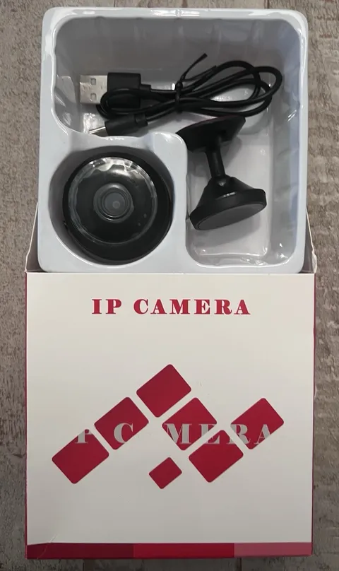 IP/Network Wireless Wi-Fi Indoor Surveillance Camera Black w/ Mount USB C Cable