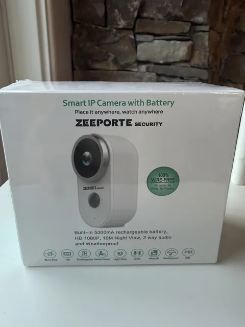 NIB ZEEPORTE Smart IP Camera with Battery Wireless WiFi Security Camera 1080P