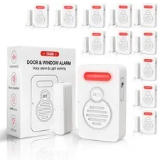 Voice Door Alarm Wireless Magnetic Sensor Adjustable Volume Refrigerator 12Packs