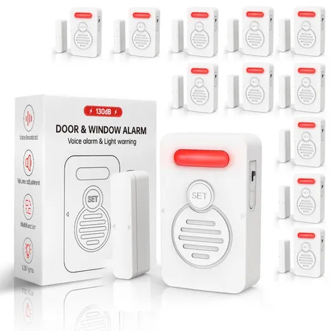 Voice Door Alarm Wireless Magnetic Sensor Adjustable Volume Refrigerator 12Packs