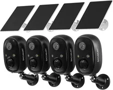 Wifi Cameras for Home Security, Free Cloud Storage, Solar Powered Security Camer