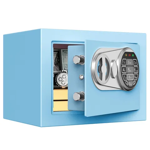 Small Kids Safe, Digital Mini Safes, Money Safe Box, Blue