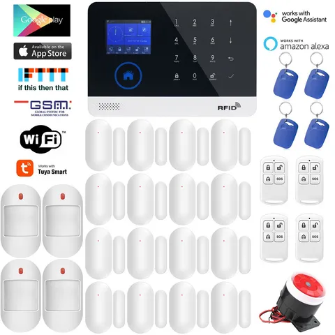 D18 Tuya IP WIFI APP GSM Wireless Home Security Alarm Burglar System+RFID Access