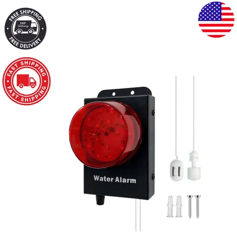 Durable All-Metal Water Leak Detector with 120dB Alarm & 16.4ft Probe Cable