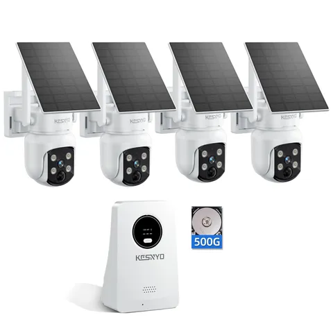 Solar Security Cameras Wireless Outdoor, 4MP Solar Powered Home Security Came...