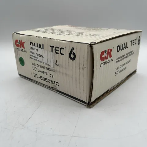 NEW!! G&K Systems Inc. DUAL TEC 6 Microwave & IR Motion Sensor - DT-6360STC