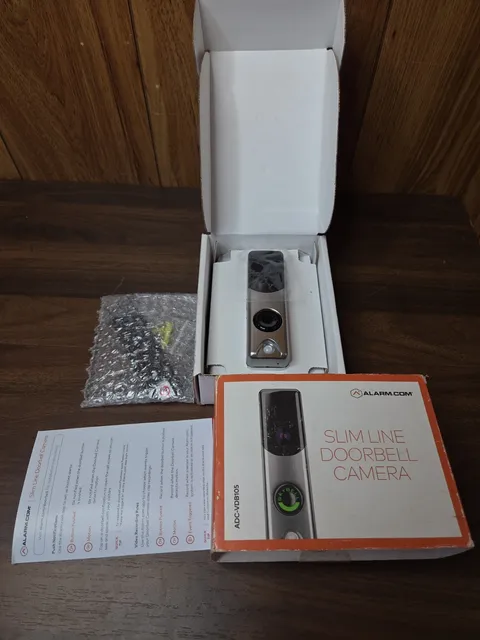 Alarm.com ADC-VDB105 Slim Line Doorbell Camera Silver New Open Box