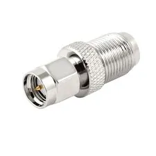 Silver Tone Metal F Type Female to SMA Male Coax Coaxial Connector Converter