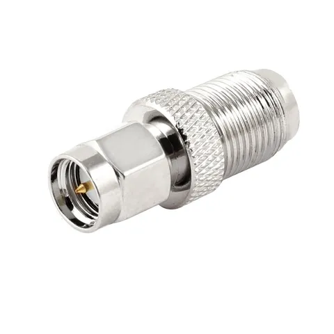 Silver Tone Metal F Type Female to SMA Male Coax Coaxial Connector Converter