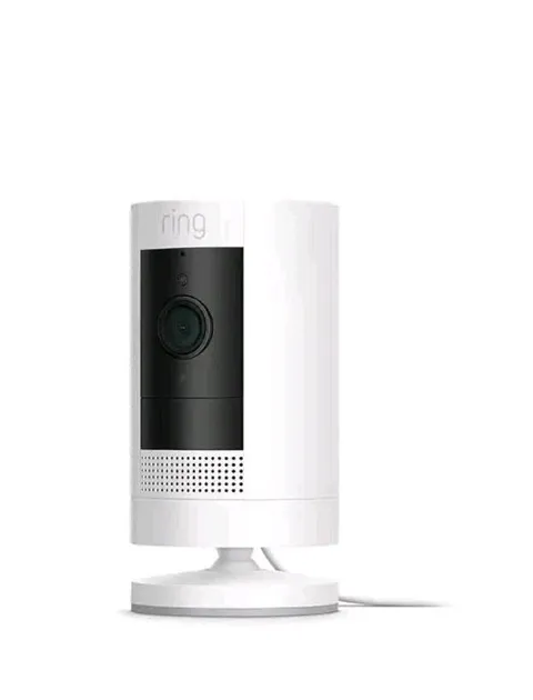 ​Ring Stick Up Cam Plug In 1080p HD Indoor Outdoor Wired Security Camera White