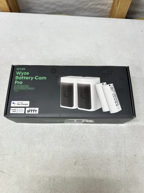 Wyze Battery Cam Pro 2 Pack WYZECOP-RB2PK Wireless 2k HD Color Night Spotlight