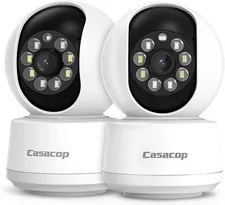 2PCS Smart Security Camera - 2K Home Security Camera, Pan & Tilt 2.4Ghz Indoor,