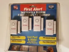 NIB FIRST ALERT Peel and Stick Premium 4 Windows or Doors Instant Alarm Sealed