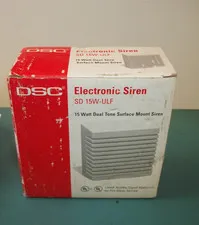 DSC SD 15W-ULF 15W Dual Tone Surface Mount Electronic Siren NEVER INSTALLED