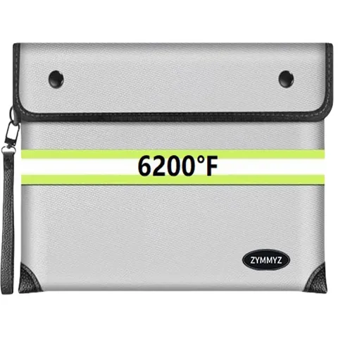 6200°F Upgraded Fireproof Document Bag with Waterproof Zipper,9 Layers of Hea...