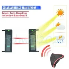 Wireless Solar Alarm System Outdoor House Driveway PIR Motion Sensor Security