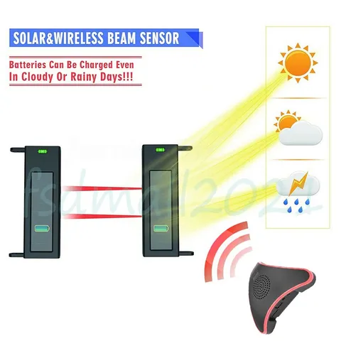 Wireless Solar Alarm System Outdoor House Driveway PIR Motion Sensor Security