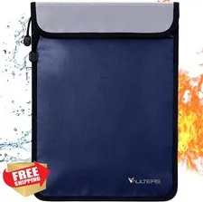 VAULTERS Blue Fireproof Document Bag 15x11