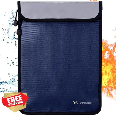 VAULTERS Blue Fireproof Document Bag 15x11