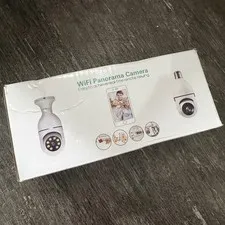 WiFi Panorama Camera Light Bulb Security Cam White 360 Degree Night Vision WiFi