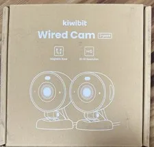Kiwibit Wired Cam 2Pk Magnetic Base 2K HD Resolution USB Power Adapter X2 BC211
