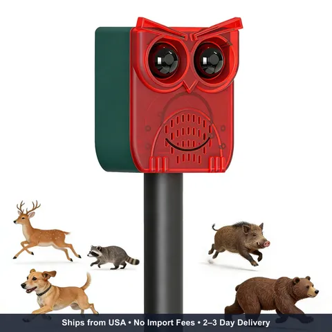 Solar Motion Sensor Alarm Outdoor Dog Barking Alarm with 129dB Loud Alarm & PIR