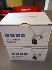 New (2 Pack) AI Outdoor Security Cameras – 1080P WiFi PTZ, Color Night Vision