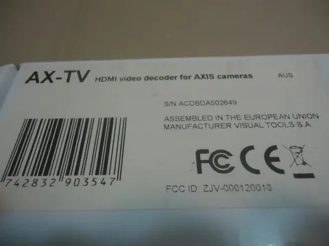 AX-TV  Video Decoder Security Camera Axis IP Wireless Broadcaster VISUAL TOOLS