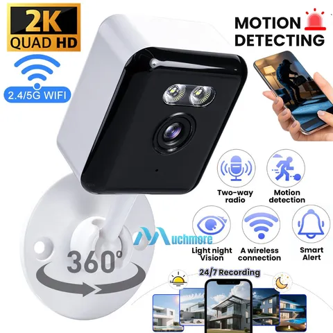Smart Wireless WiFi Security Camera System Color Night Vision 2K 3MP 2-Way Audio