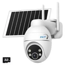 Solar Camera Outdoor Wireless, 2K Color Night Vision, Always-on-Video Securit...