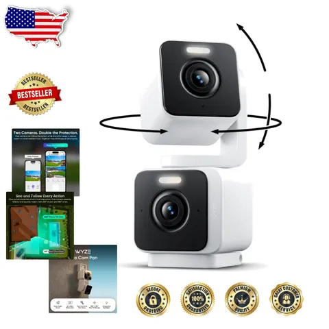 Weatherproof 2K HD Security Cameras: Dual-Lens, 2.4GHz Wi-Fi, Color Night Vision