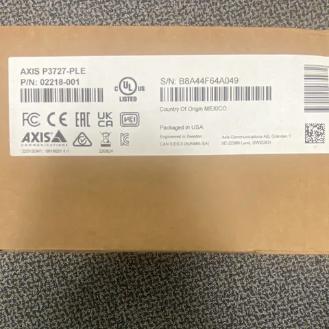 Axis AXIS P3727-PLE IP/Network Wired Panoramic Camera, MPN 02218-001