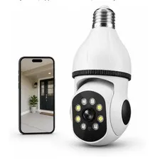 2K Light Bulb Security Camera for Home, 360° Pan Tilt Indoor Outdoor Camera with