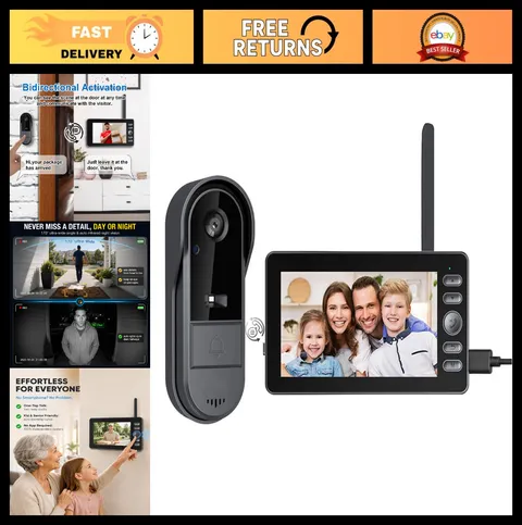Wireless Video Doorbell Camera, 1080P HD, Two-Way Intercom, IPX65 Waterproof, 4.