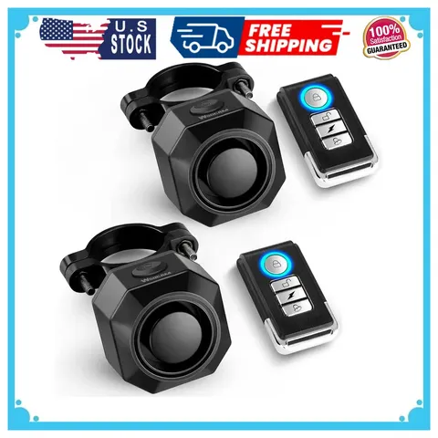 WSDCAM USB Rechargeable Bike Alarm with Remote 110dB Anti Theft Motion Sensor...