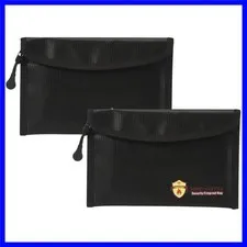 High-Quality Fireproof Storage Bags - 2 Pack for Jewelry, Cash, and Passport