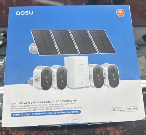 Aosu Solar Security Cameras Wireless Outdoor 4-Cam Kit 2K QHD Home Security Cam