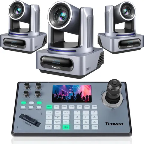 NDI PTZ Camera and Controller Bundle/Kits, 20X AI Auto Tracking NDI 3G-Sdi/Hdmi/