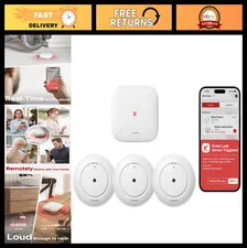 Smart Wi-Fi Water Leak Detector Alarm - 1700ft Range, 3 Sensors & Base Station