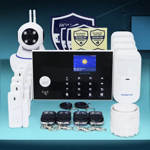HOMSECUR Wireless&Wired 4G Burglar Intruder Alarm System+Wireless IP Camera