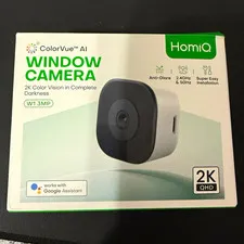 HomiQ ColorVue AI Window Camera W1 2K QHD Anti-Glare, Google Assistant