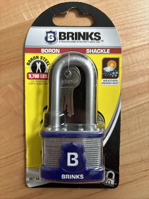 Brinks Promax Security 1 3/4 Laminated Steel Boron Shackle Padlock 667-44102