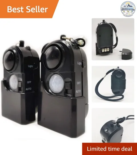 Portable Motion Detector Alarm 120DB 2 Packs Battery Powered Security Device