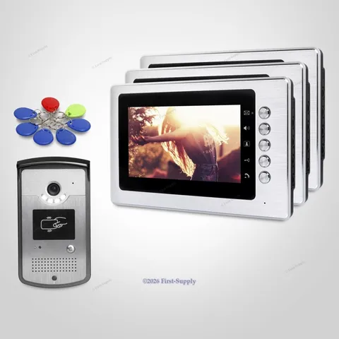 7inch Wired Video Door Entry Phone Call System with Intra-monitor Audio Intercom