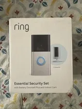 2pc Ring Essential Security Set with Battery Doorbell Plus and Indoor Camera