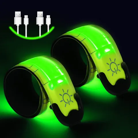 Light Up Armband LED Slap Safety Armband for Kids Night Walking, LED Luminous...