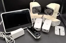 Used SYSTEM Vivint Outdoor Camera (2) VS-ODL100-WHT + Door Bell Control Panel