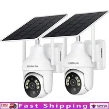 Solar-Powered Security Camera 2K HD Pan Tilt Night Vision Waterproof Outdoor New