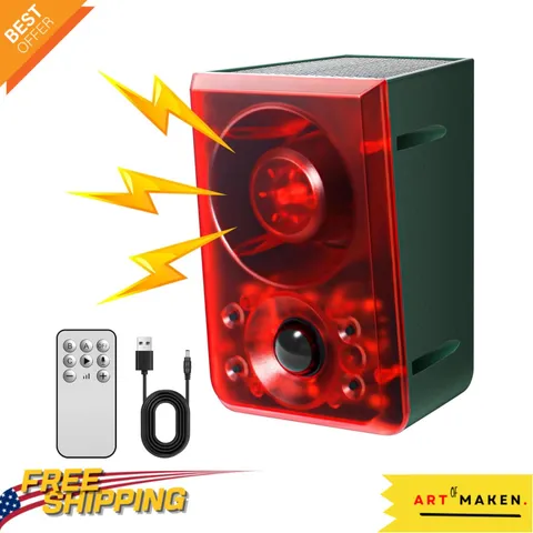 130dB Solar Outdoor Motion Alarm - Adjustable Volume & Custom Alerts for Safety