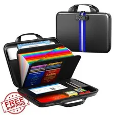 Fireproof Document Organizer Lock Box Accordion Folder Small